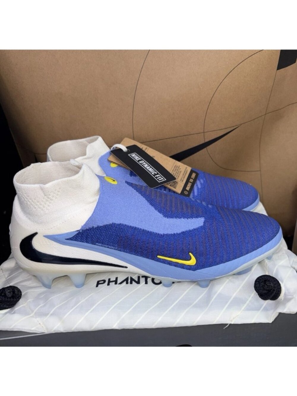 NEW Nike Phantom 6 High Elite FG LV8 White Racer Blue HQ2328-400 Men Size 8